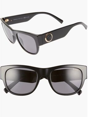 POLARIZED Versace Black Sunglasses with Black/Gold Medusa Accent, NO CASE